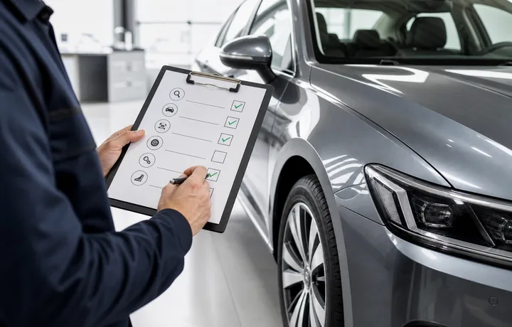 Professionelle Fahrzeug-Checkliste vor Kundenuebergabe